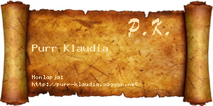 Purr Klaudia névjegykártya